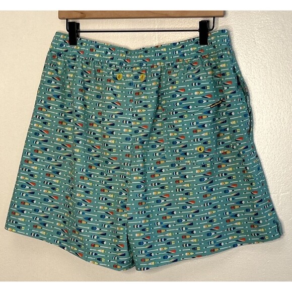 Swim Trunks Banana Boat UPF 50+ Mens Large Nautical Flag Preppy Charleston Blue - Picture 3 of 4